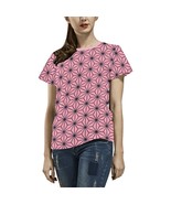 Woman&#39;s Pink Asanoha Nezuko Demon Anime All Over Print T-shirt (USA Size) - $27.00