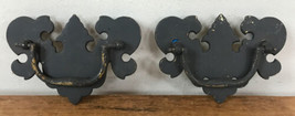 Set Pair Vtg 70s Solid Brass Colonial Style Painted Drawer Cabinet Pulls... - £29.08 GBP