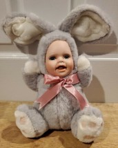 Cuddle Kids 2001 Geppeddo Bunny Rabbit with Porcelain Baby Doll Face Plush Body - £15.54 GBP