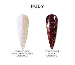Fuzion FX Winter Flakes Shiny Top Coat - Ruby, 15ml image 2