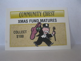 1995 Monopoly 60th Ann. Board Game Piece: Community Chest - Xmas Fund Ma... - £0.78 GBP