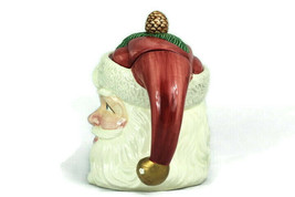 Fitz and Floyd 1993 Omnibus Santa Head Figural Teapot Pine Cone Handle Tip 32 Oz - £25.19 GBP