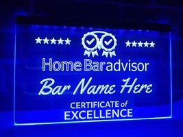 Home Bar Advisor Personalized Illuminated Neon Sign Hang Wall Certificate Art - £20.77 GBP+