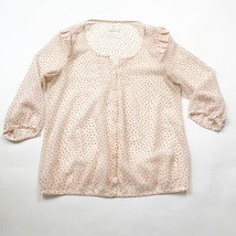 Anthropologie Pins and Needles Womens Sheer Button Blouse Size Small Ivory - £13.30 GBP