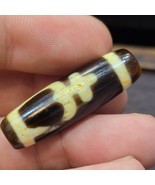 Treasure vase Pattern OLD Himalayan Indo Tibetan Agate Dzi Amulet Bead - $64.40
