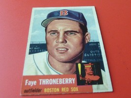 1953  TOPPS   FAYE THRONEBERRY   # 49   BOSTON RED SOX  BASEBALL      EX... - £70.52 GBP