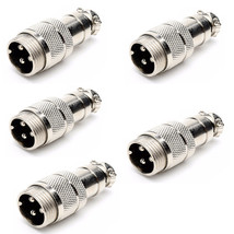 5 Pcs 3 Pin Ham &amp; Cb Radio Mic Microphone Connector Male Plug Solder Type - £17.19 GBP