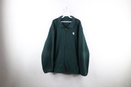 Vtg 90s Lands End Mens XL Michigan State University Full Zip Fleece Jacket USA - £46.67 GBP