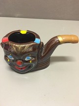 VINTAGE Brown pipe shaped ashtray, clown, ceramic, old, POTTERY smoking tobacco - £18.98 GBP