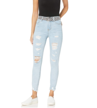 dollhouse Women&#39;s Kara Blue Denim High Waist Skinny Size 26/3 With Belt NWT - $14.06