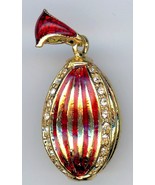 Ruso Imitación Huevo Colgante de Una Decoración Rojo Engarzado W/ Oro Ci... - $38.35 CAD