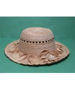 Women Natural Straw Summer Hat Size 52 cm 6-1/2 Handmade Guatemala  - £10.35 GBP