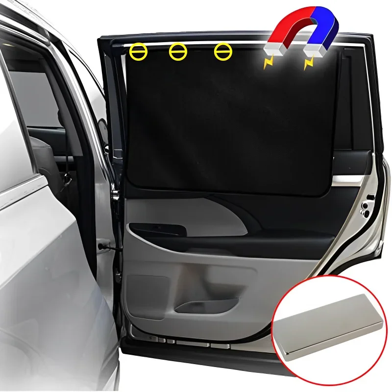 2pcs Magnetic Car Sun Shade UV Protection Car Curtain Window Sunshade Side Mesh - £11.94 GBP+