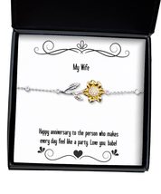 Inspire Wife Sunflower Bracelet, Happy Anniversary to The Person who Mak... - £38.27 GBP