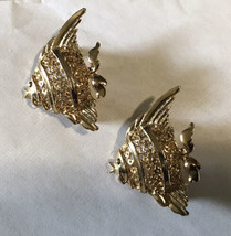 Vintage Gold  Toned Cutouts Angel Fish  Blowfish Brooch  Pin  Pair - £7.92 GBP