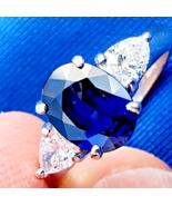 EARTH MINED Sapphire Diamond Deco Engagement Ring ORIGINAL Platinum Soli... - $17,855.25