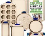 NutriChef 8-Piece Nonstick Bakeware Set - Carbon Steel Pans w/ Silicone ... - $36.53