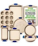 NutriChef 8-Piece Nonstick Bakeware Set - Carbon Steel Pans w/ Silicone ... - $36.53