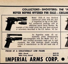 1968 Imperial Arms Corp Hartford Pistols Handguns Advertisement Hunting ... - $19.99
