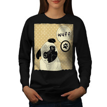 Wellcoda Puppy Pug Cute Funny Womens Sweatshirt, Polka Casual Pullover Jumper - £23.02 GBP+
