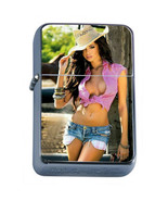 Pin Up Cowgirls D17 Flip Top Oil Lighter Wind Resistant With Case - £11.94 GBP