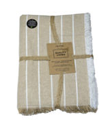 Park B Smith Quality Living Recycled Tablecloth 60x84in Oblong Tan Stripe - $35.64 CAD