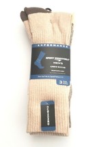 Performance Men 3-Pk Moisture Wicking Cushion Crew Socks Tan/Brown SZ L ... - £18.20 GBP