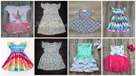 NEW Boutique Baby Girls Dress Lot 2T Mermaids Tie Dye Unicorn Tutu Wholesale - £31.89 GBP