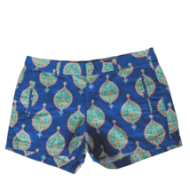 JC Penney Womens Chino Shorts Size 6 Blue Orange Geometric Pockets - £26.47 GBP