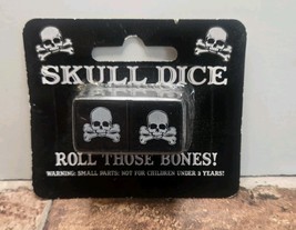 NEW &quot;Roll Those Bones&quot; Skull Dice for Games Black and White - $89.25 MXN