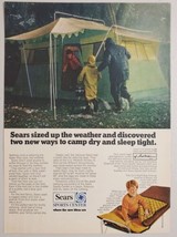 1970 Print Ad Sears 10' x 16' Tents Family Camping Sleeping Bags - $16.81
