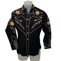 Vintage FRONTIER Embroidered Western Rockabilly Snap Button Up Shirt 1950s Small - £179.88 GBP