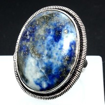 Natural 925 silver Plated Lapis Lazuli Gemstone Handmade Ring Jewelry Size 5.5 - £5.40 GBP