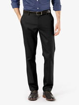 Dockers Men&#39;s Signature Khaki Lux Cotton Slim Fit Stretch Pants Black-31x30 - £25.17 GBP