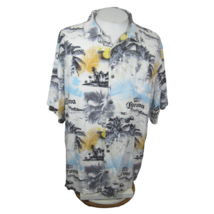 Newport Blue vintage Men Hawaiian camp shirt 2XL Corona Beer tropical 26&quot; p2p - £19.77 GBP