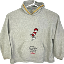 Cat In The Hat Dr Seuss Vtg Embroidered Hoodie Sweatshirt sz XL/2XL Mens... - £34.03 GBP