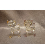 Vintage Clear Acrylic Lucite Kitty Cat Figurine Set  2 3/4&quot; Tall - $14.46