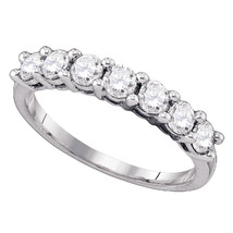 10k White Gold Round Diamond Band Wedding Anniversary Ring 1.00 Ctw - £1,044.02 GBP