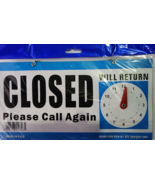 Open and Closed Sign, Plastic, with Hanging Chain, Dual Sides with “Will... - £7.40 GBP