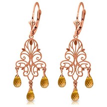 Galaxy Gold GG 3.75 CTW 14k Solid Rose Gold Chandelier Earrings Natural Citrine - £585.77 GBP