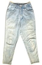 Rose Denim Vintage Blue Mom Jeans High Rise Studded Pockets 80&#39;s 90&#39;s  Y2K 26x28 - £9.19 GBP