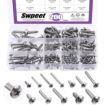 304 Stainless Steel Phillips Self-Tapping Screws Assortment Kit, 200 Pcs - $395.20 MXN