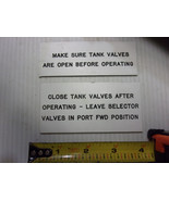 Boat  Tag Name Plate, OPEN AND CLOSE TANK VALVES,  4&quot; long - $187.22 MXN