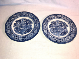 2 Staffordshire 6 Inch Liberty Blue Monticello Plates Mint - £19.97 GBP