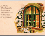 Vista IN Attraverso Finestra Un Luminoso Christmastide Unp DB Cartolina D17 - $4.04