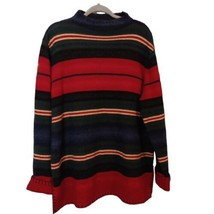 Ralph Lauren Lambswool Serape Striped Men&#39;s Mock Turtleneck Sweater Size 2X VTG - £59.10 GBP