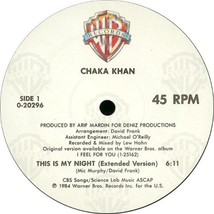Chaka Khan - This Is My Night / Caught In The Act U.S. 12 Inch Single 1984 - £7.13 GBP
