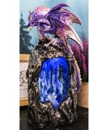 Purple Azure Quartz Dragon On Gemstone Mountain Backflow Incense Burner ... - $58.39 CAD