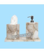 White Agate Bathroom Set | Handmade Luxury Bath Accessories | Natural St... - $6,390.67 MXN