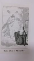 Saint Clare of Montefalco, Black &amp; White  Prayer Card, From Italy - $2.78 CAD